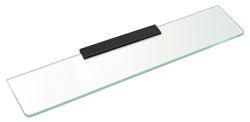 Półka szklana 700mm, czarna/szkło czyste
