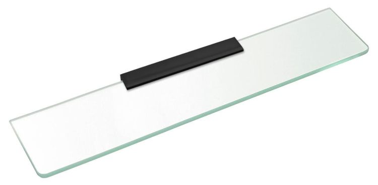 Półka szklana 700mm, czarna/szkło czyste