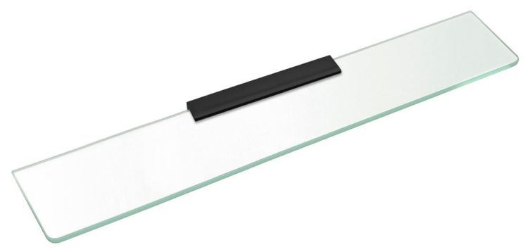Półka szklana 900mm, czarna/szkło czyste