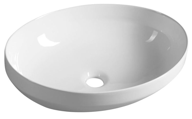 Umywalka ceramiczna nablatowa 50,5x37 cm, biała