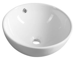 Umywalka ceramiczna nablatowa Ø 38 cm, biała
