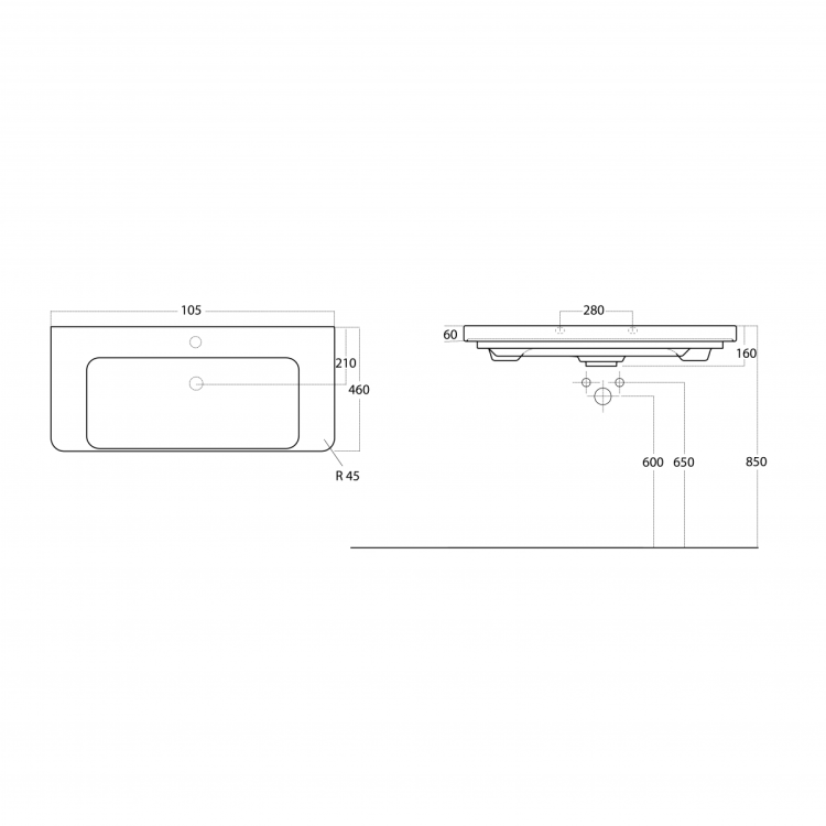 Zestaw łazienkowy SITIA 105, sosna rustykalna