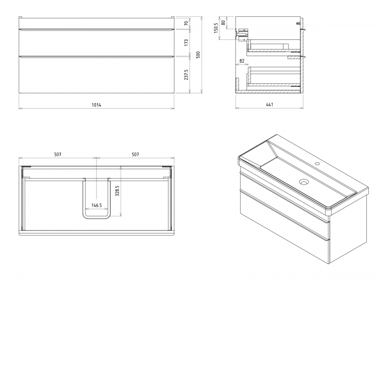 Zestaw łazienkowy SITIA 105, sosna rustykalna