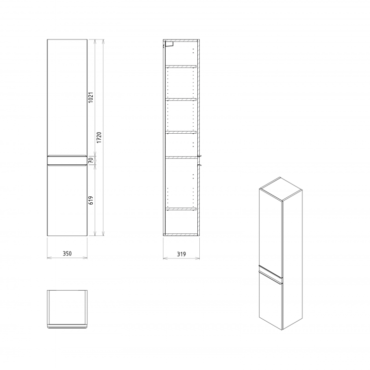 Zestaw łazienkowy SITIA 60, dąb srebrny