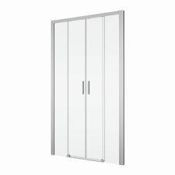 Drzwi prysznicowe 120 cm do wnęki rozsuwane 4-częściowe SanSwiss Top Line S TLS41205007 srebrny połysk