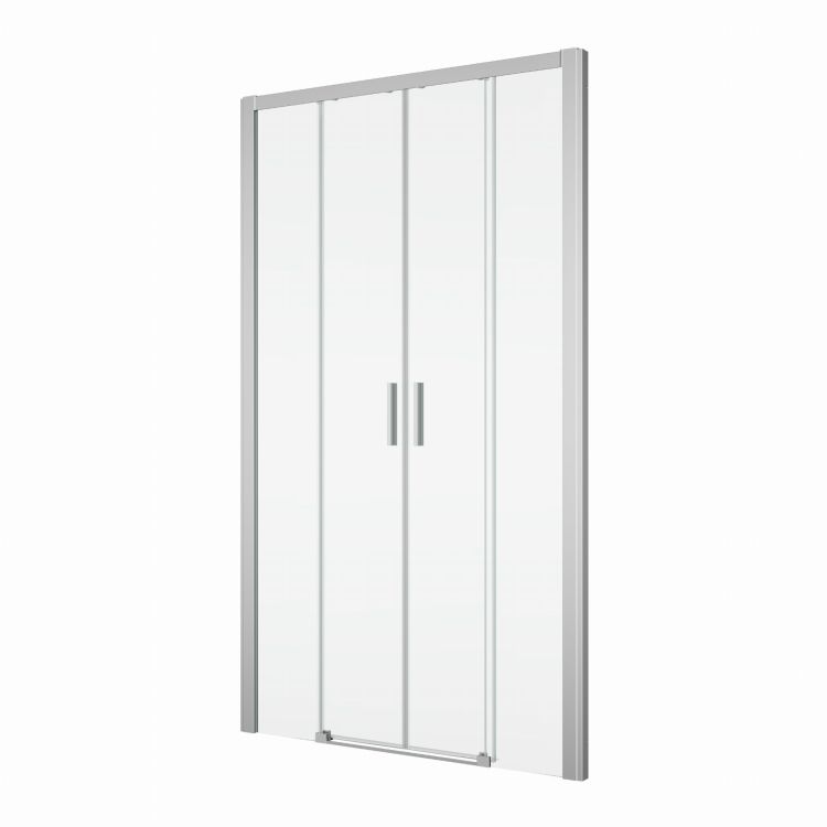 Drzwi prysznicowe 140 cm do wnęki rozsuwane 4-częściowe SanSwiss Top Line S TLS41405007 srebrny połysk