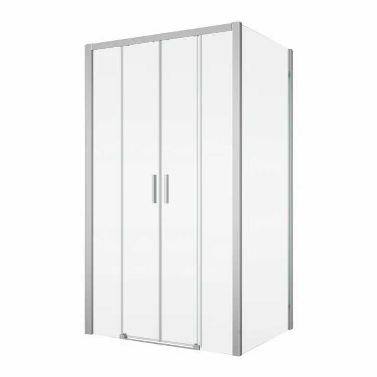 Kabina prysznicowa 120x80 cm z rozsuwanymi, 4-częściowymi drzwiami SanSwiss Top Line S TLS41205007+TOPF0805007 srebrny połysk