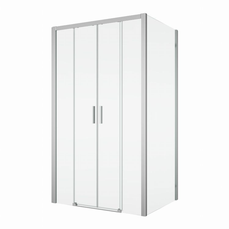Kabina prysznicowa 140x140 cm z rozsuwanymi, 4-częściowymi drzwiami SanSwiss Top Line S TLS41405007+TOPF1405007 srebrny połysk
