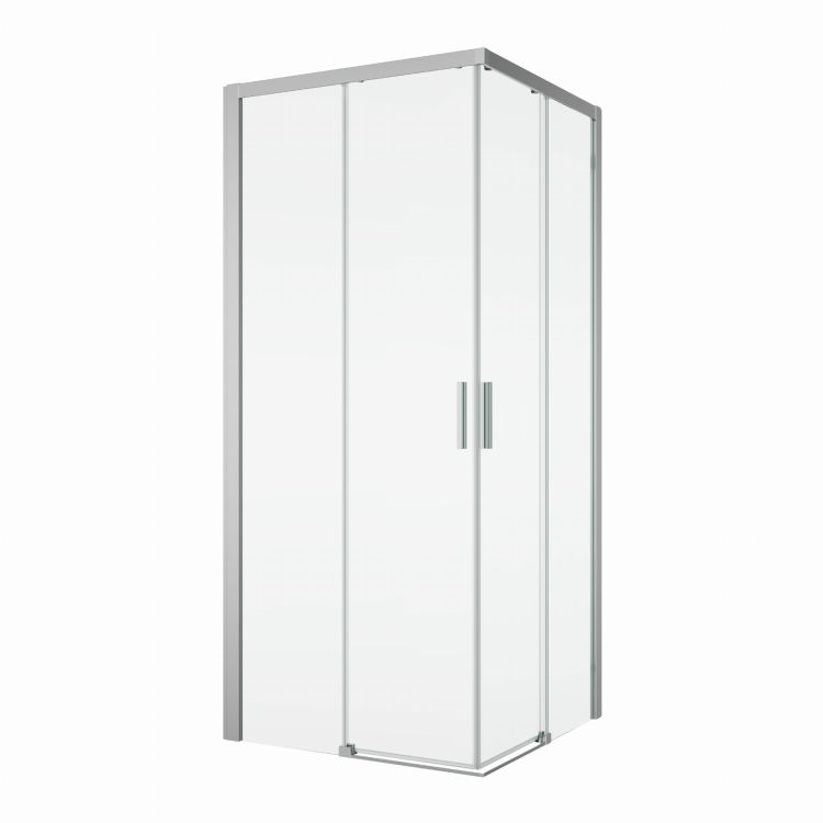 Kabina prysznicowa 80x100 cm z wejściem z narożnika i rozsuwanymi drzwiami SanSwiss Top Line S TLSG0805007+TLSD1005007 srebrny połysk