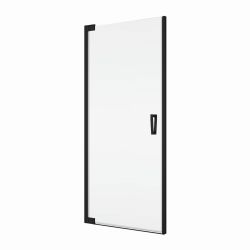 Czarne drzwi prysznicowe wahadłowe 100x200 cm Sanswiss Cadura Black Line CA1CG1000607+V2.CA.06 czarny mat