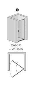 Drzwi prysznicowe wahadłowe Sanswiss Cadura  CA1C+V2.CA.XX