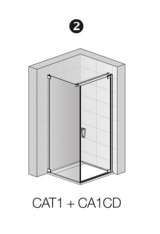 Przejdź do produktu Czarna kabina prysznicowa 75x75x200 cm z drzwiami wahadłowymi Sanswiss Cadura Black Line CA1C0750607+CAT10750607 czarny mat