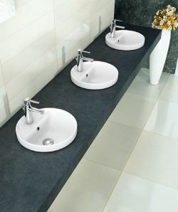 YUVA umywalka ceramiczna wpuszczana, Ø 38cm, biały