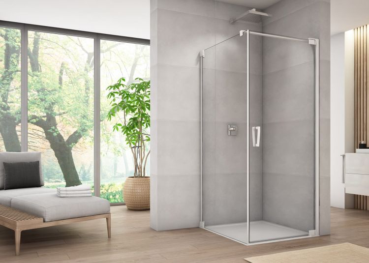 Kabina prysznicowa 70x70x200 cm z drzwiami otwieranymi w obie strony Sanswiss Cadura White Line CA1CD0700907+CAT0700907 biały mat
