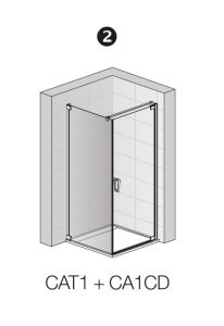 Kabina prysznicowa z drzwiami wahadłowymi Sanswiss Cadura CA1C+CAT1