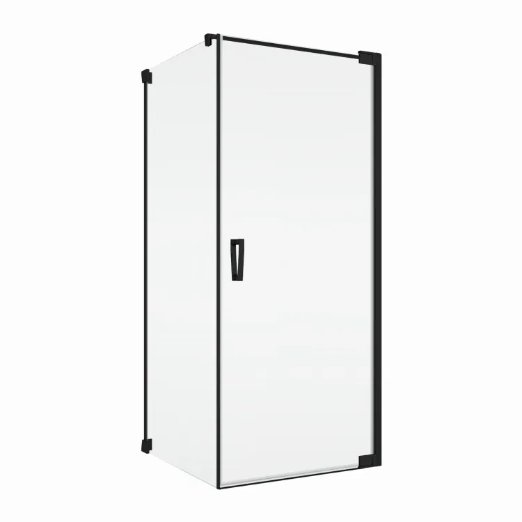 Czarna kabina prysznicowa z drzwiami wahadłowymi Sanswiss Cadura Black Line CA1CD+CAT1 czarny mat - drzwi prawe