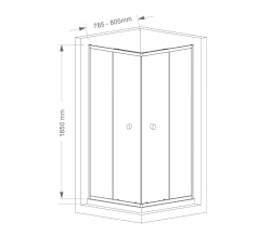 AGGA kabina prysznicowa narożna 800x800mm, szkło czyste