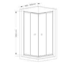 AGGA kabina prysznicowa narożna 900x900mm, szkło czyste