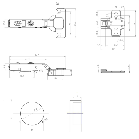 Przejdź do produktu Zawias meblowy , nakładany, soft close, rozetka Sapho