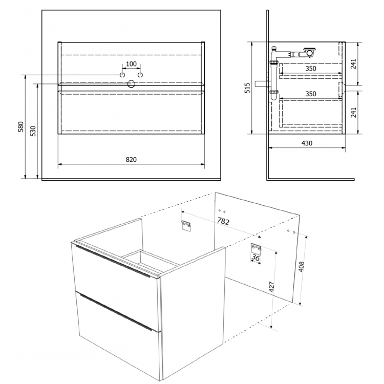 FILENA 85 zestaw łazienkowy, biała