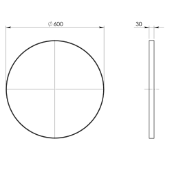 Lustro okrągłe w plastikowej ramie ø 60 cm, biały