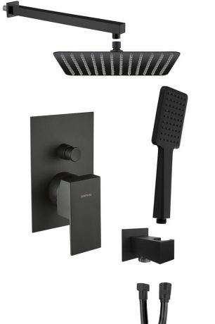 Przejdź do produktu SPECTRE zestaw prysznicowy z baterią podtynkową, 2 wyjścia, czarny mat