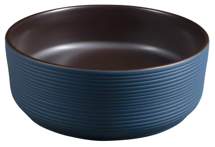 PRIORI umywalka ceramiczna nablatowa Ø 41 cm, niebieski/szary