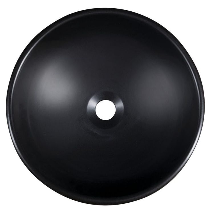 PRIORI umywalka ceramiczna nablatowa Ø 41cm, black z niebieskim wzorem