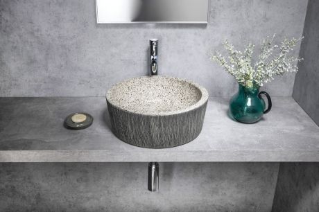 Przejdź do produktu PRIORI umywalka ceramiczna nablatowa, średnica 41cm, granit