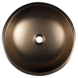 PRIORI umywalka ceramiczna nablatowa Ø 41 cm, miedź/niebieski z wzorem