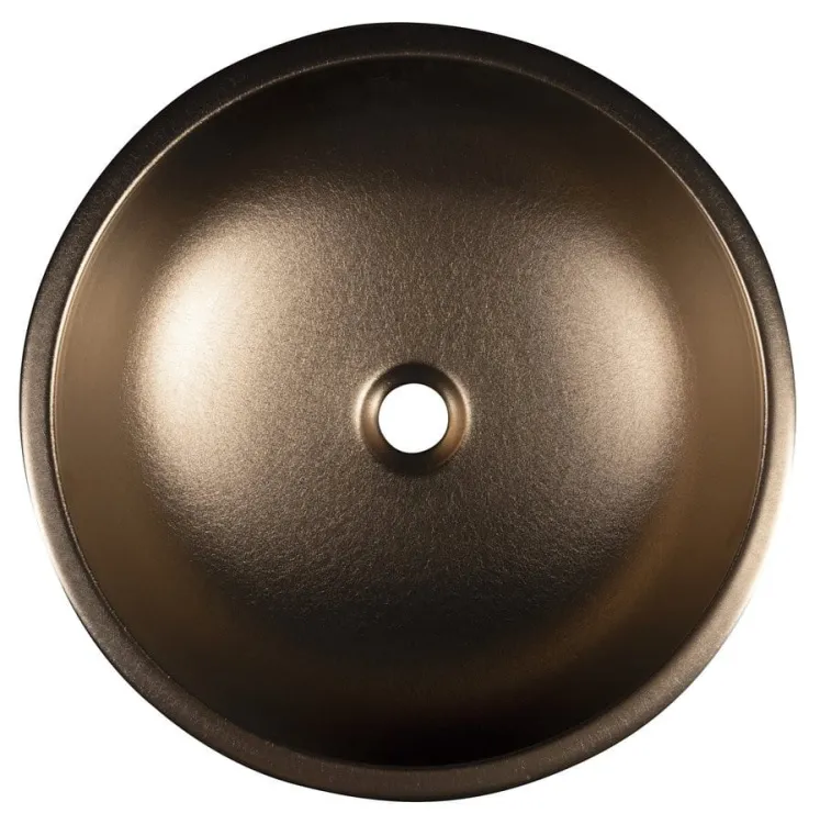 PRIORI umywalka ceramiczna nablatowa Ø 41 cm, miedź/niebieski z wzorem