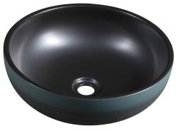 PRIORI umywalka ceramiczna nablatowa Ø 41cm, czarny/zielony