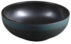 PRIORI umywalka ceramiczna nablatowa Ø 41cm, czarny/zielony
