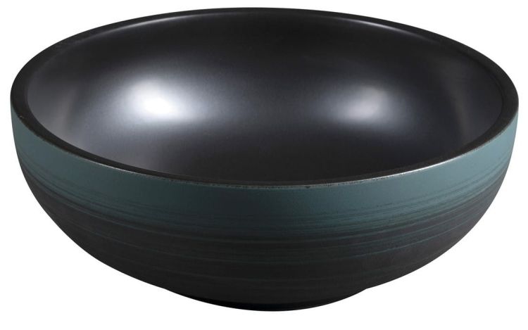 PRIORI umywalka ceramiczna nablatowa Ø 41cm, czarny/zielony