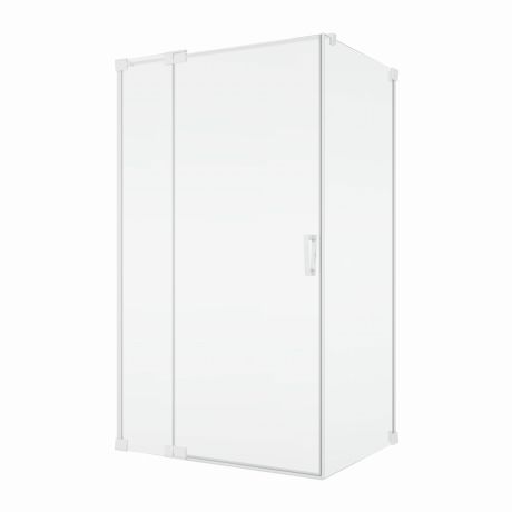 Przejdź do produktu Kabina prysznicowa 80x70 cm z białymi profilami i drzwiami otwieranymi w obie strony Sanswiss Cadura White Line CA13D0800907+CAT10700907