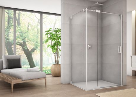 Przejdź do produktu Kabina prysznicowa 90x90 cm z białymi profilami i drzwiami otwieranymi w obie strony Sanswiss Cadura White Line CA13D0900907+CAT10900907