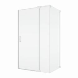 Kabina prysznicowa z białymi profilami i drzwiami otwieranymi w obie strony Sanswiss Cadura White Line CA13D+CAT3+V2.CA.