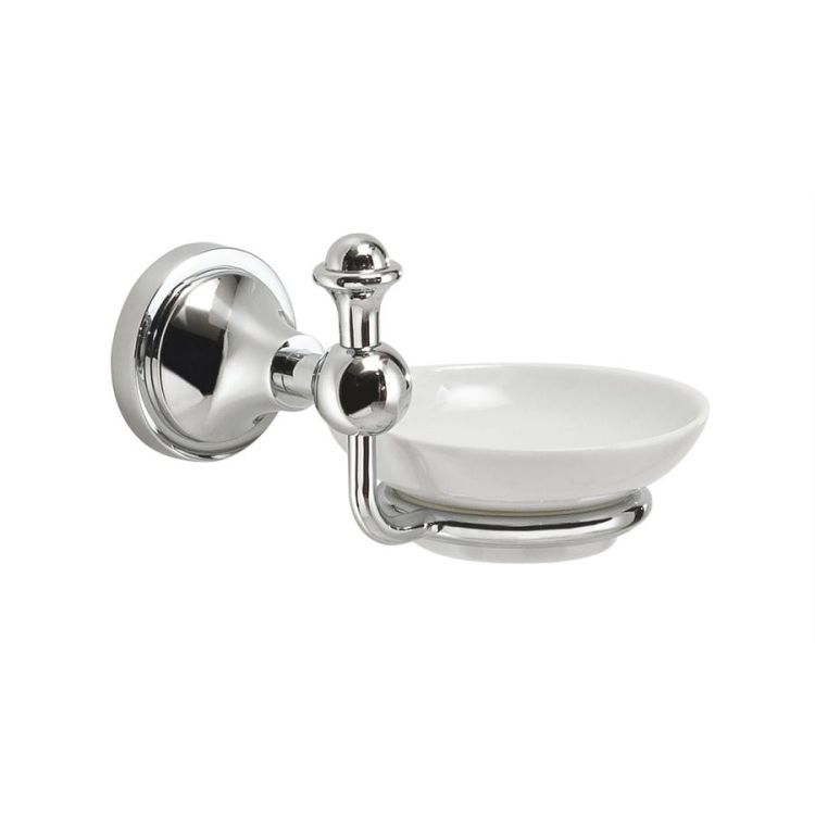 NEVIS mydelniczka, ceramica, chrom