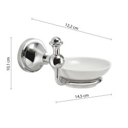 NEVIS mydelniczka, ceramica, chrom