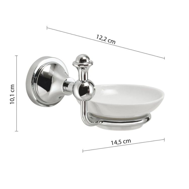NEVIS mydelniczka, ceramica, chrom
