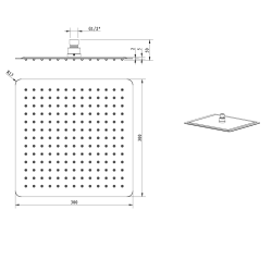 LATUS zestaw prysznicowy z baterią podtynkową, termostat, 2 wyjścia, box podtynkowy, czarny mat