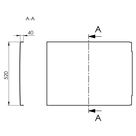 Przejdź do produktu COUVERT obudowa boczna 80x52cm, czarny mat