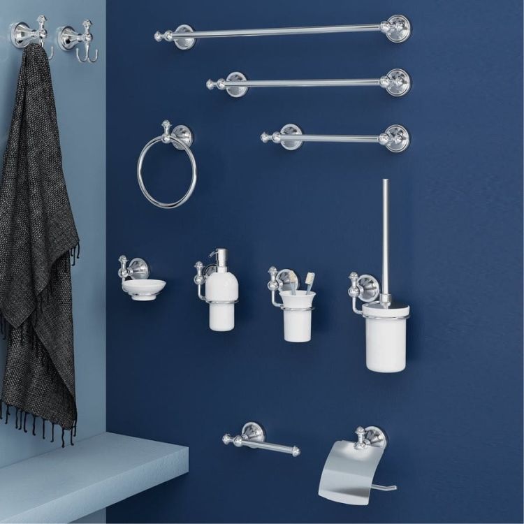 NEVIS kubek, ceramica, chrom