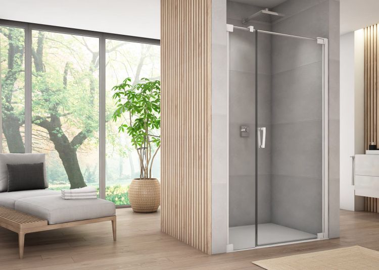 Białe drzwi prysznicowe wahadłowe 80x200 cm Sanswiss Cadura White Line CA31CD0800907 biały mat prawe