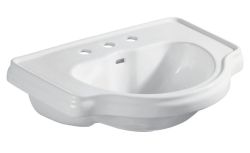 RETRO umywalka ceramiczna 62x45,5cm, wpuszczane w blat, 3 otwory do baterii, biały