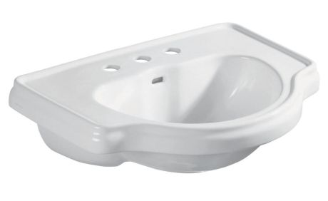 Przejdź do produktu RETRO umywalka ceramiczna 62x45,5cm, wpuszczana w blat, 3 otwory na baterię, biały