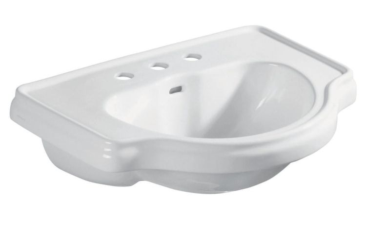 RETRO umywalka ceramiczna 62x45,5cm, wpuszczane w blat, 3 otwory do baterii, biały