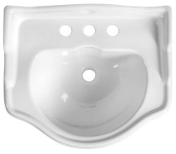 RETRO umywalka ceramiczna 55x45cm, z 3 otworami na baterię, biały