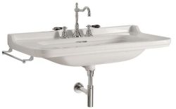 WALDORF umywalka ceramiczna 80x55cm, z 3 otworami na baterię, biały