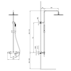 Zestaw prysznicowy z baterią termostatyczną, czarny